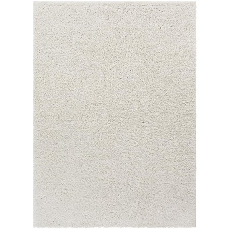 WELL WOVEN Well Woven 79125 Madison Shag Piper Ivory Modern Solid Area Rug - 5 ft. 3 in. x 7 ft. 3 in. 79125